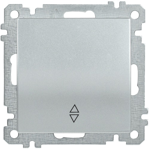 Выключатель 1-клавишный проходной ВС10-1-2-Б 10А BOLERO серебряный | код EVB12-K23-10 | IEK